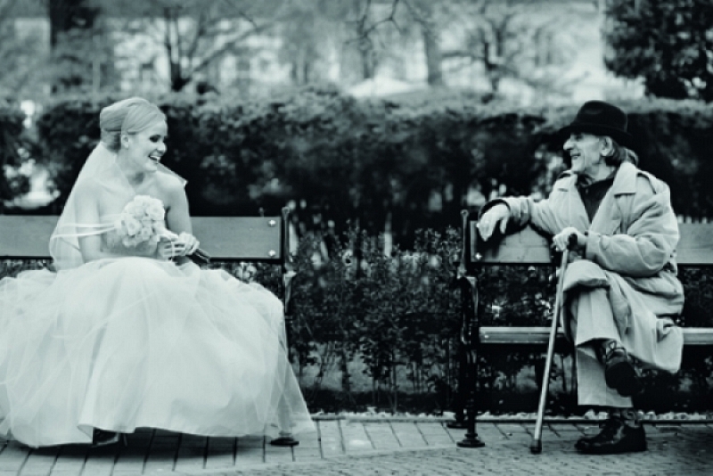 Diana Stefanova. From the neighbouring bench. A stranger wishing all the best to the bride